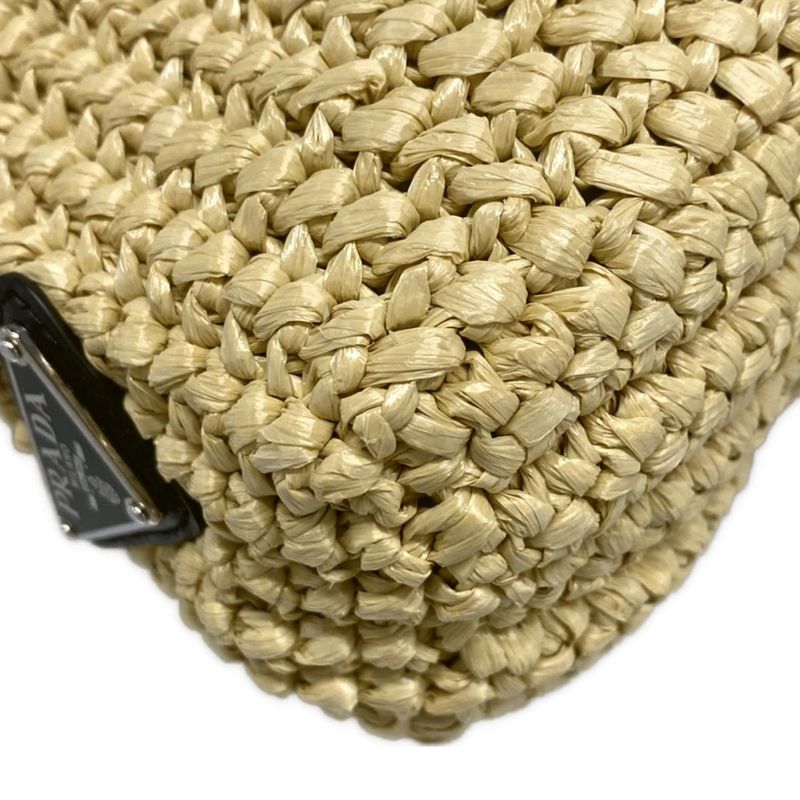 Prada Small Crochet Tote Bag Beige And Black Bag