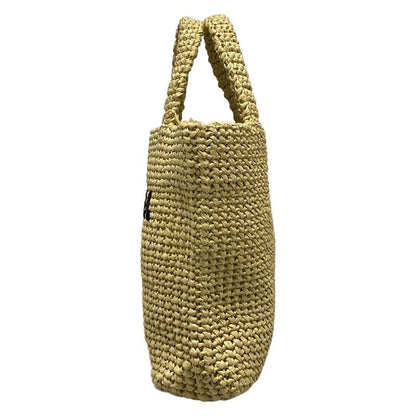 Prada Small Crochet Tote Bag Beige And Black Bag