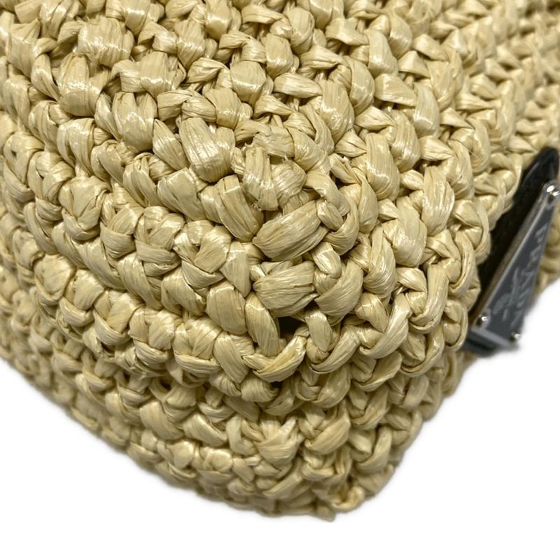 Prada Small Crochet Tote Bag Beige And Black Bag