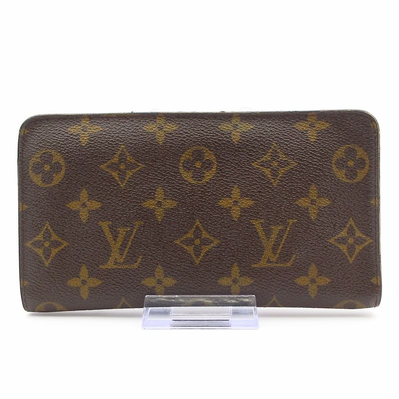 Louis Vuitton Monogram Porte Monet Zip Long Wallet M61727 Leather