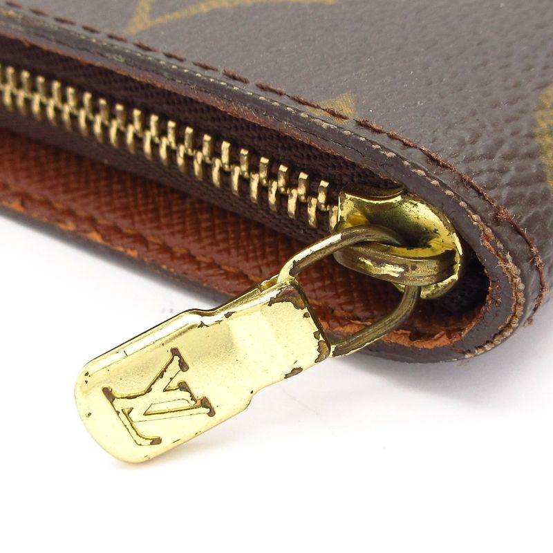 Louis Vuitton Monogram Porte Monet Zip Long Wallet M61727 Leather