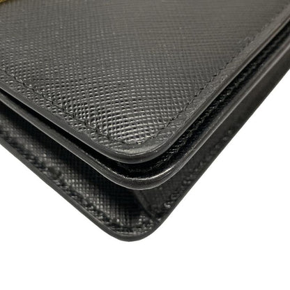 Prada Long Wallet - 1dh044 Black Chain Shoulder Robot Leather