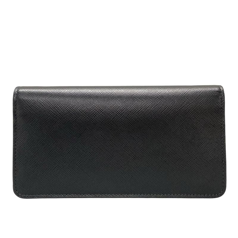 Prada Long Wallet - 1dh044 Black Chain Shoulder Robot Leather