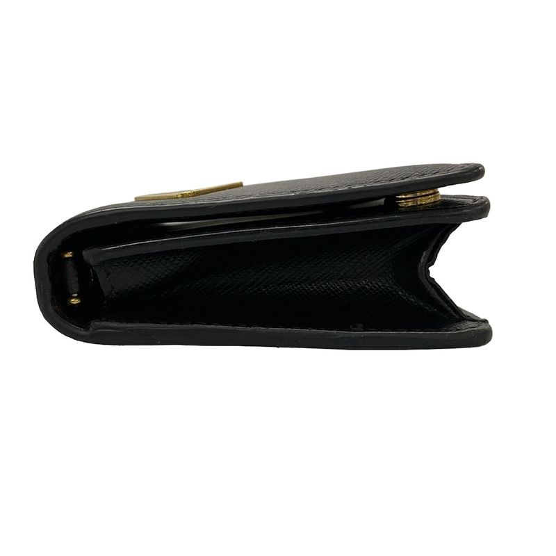 Prada Long Wallet - 1dh044 Black Chain Shoulder Robot Leather