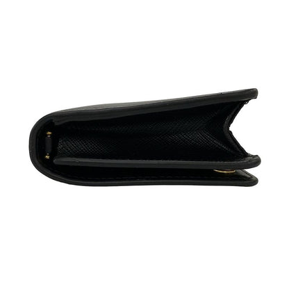 Prada Long Wallet - 1dh044 Black Chain Shoulder Robot Leather