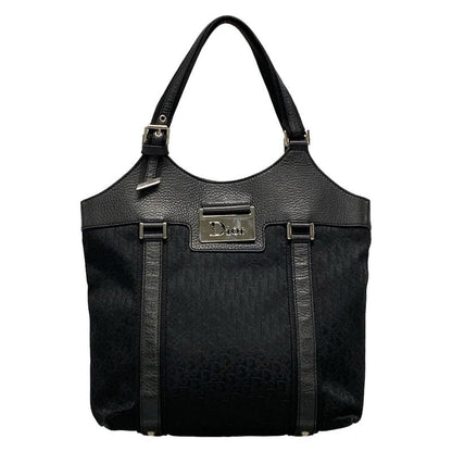 Dior/christian Dior Tote Bag Street Chic/trotter Black Leather