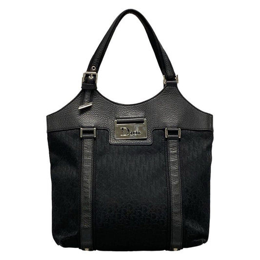 Dior/christian Dior Tote Bag Street Chic/trotter Black Leather