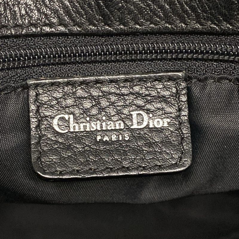 Dior/christian Dior Tote Bag Street Chic/trotter Black Leather