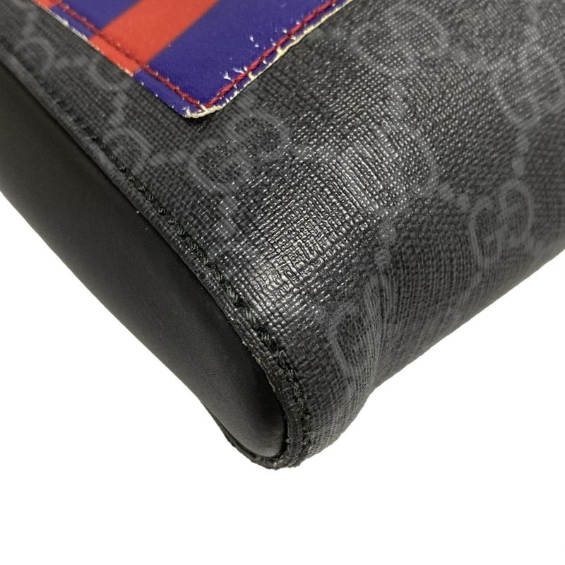 Gucci Shoulder Bag Courier/gg Supreme 474137 Black X Light Gray X Multi Leather
