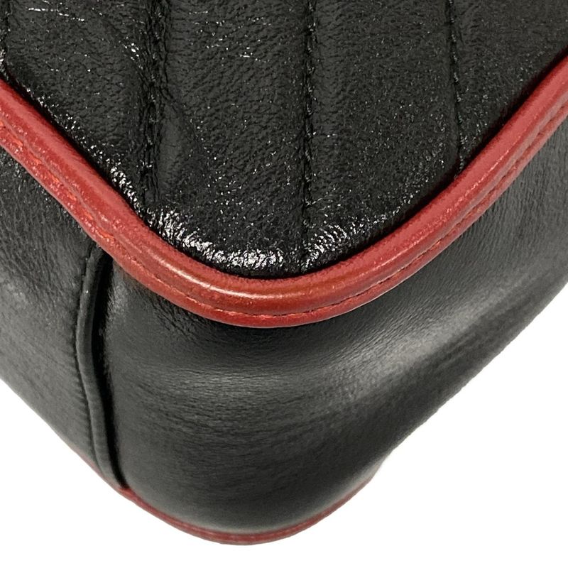 Gucci Handbag GG Marmont/mini Top Handle Bag 583571 Black And Red Leather