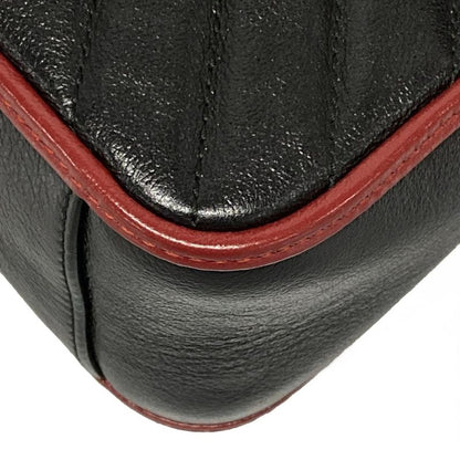 Gucci Handbag GG Marmont/mini Top Handle Bag 583571 Black And Red Leather