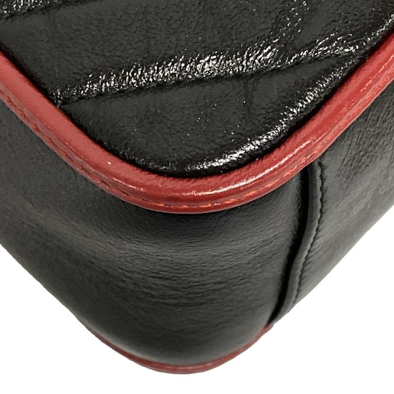 Gucci Handbag GG Marmont/mini Top Handle Bag 583571 Black And Red Leather