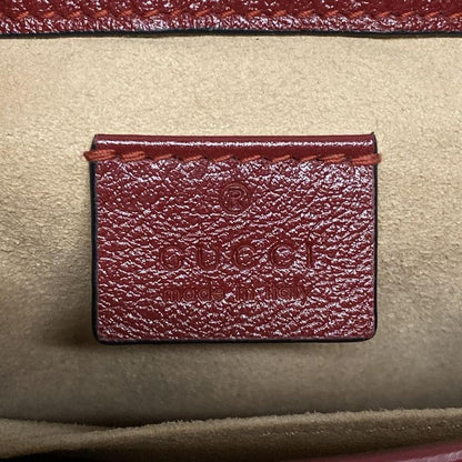 Gucci Handbag GG Marmont/mini Top Handle Bag 583571 Black And Red Leather