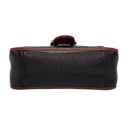Gucci Handbag GG Marmont/mini Top Handle Bag 583571 Black And Red Leather