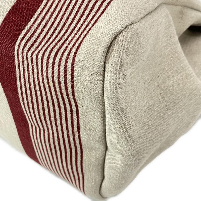 Hermes Handbag Herbag Zip Cabin Beige And Red Silver Hardware /H Vibration