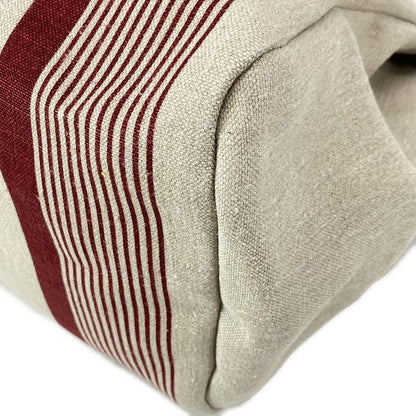 Hermes Handbag Herbag Zip Cabin Beige And Red Silver Hardware /H Vibration