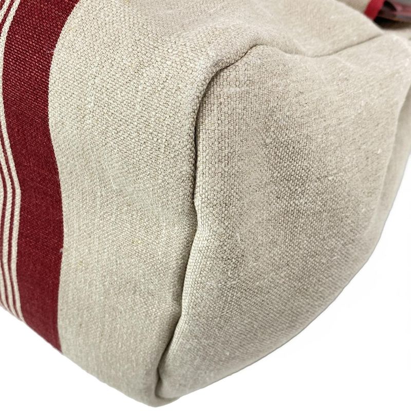 Hermes Handbag Herbag Zip Cabin Beige And Red Silver Hardware /H Vibration