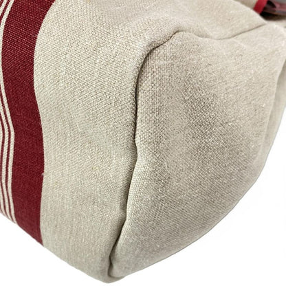 Hermes Handbag Herbag Zip Cabin Beige And Red Silver Hardware /H Vibration