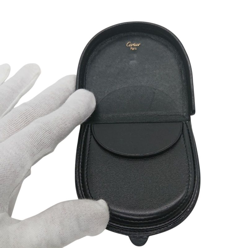 Cartier Pasha Line Coin Purse Coin Case Black With Box For Gift