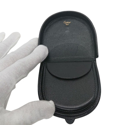 Cartier Pasha Line Coin Purse Coin Case Black With Box For Gift