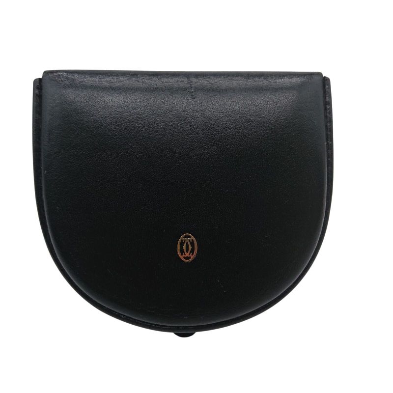Cartier Pasha Line Coin Purse Coin Case Black With Box For Gift