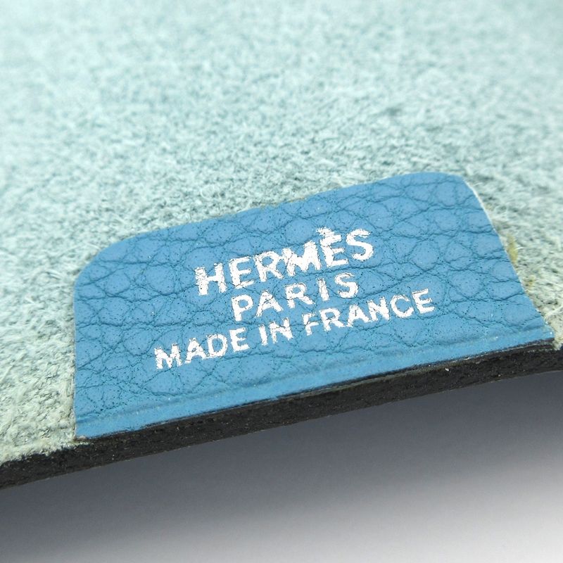 Hermes Notebook Ulysse PM Blue Jean Silver Hardware