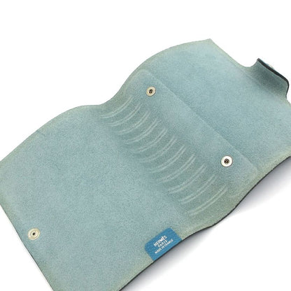 Hermes Notebook Ulysse PM Blue Jean Silver Hardware