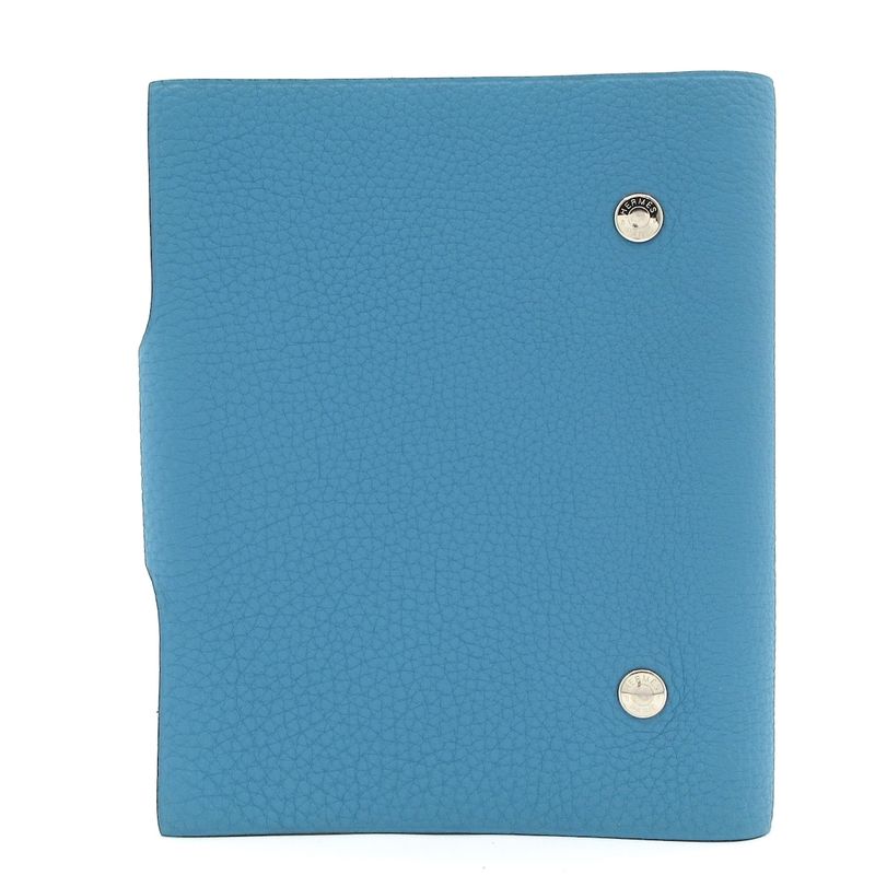 Hermes Notebook Ulysse PM Blue Jean Silver Hardware