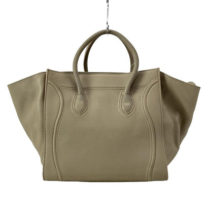 Celine Tote Bag Luggage Small Square Phantom Beige Leather