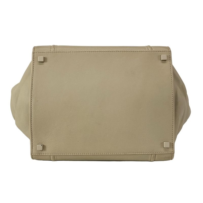 Celine Tote Bag Luggage Small Square Phantom Beige Leather