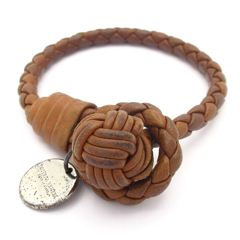 Bottega Veneta Bracelet Intrecciato Leather Brown