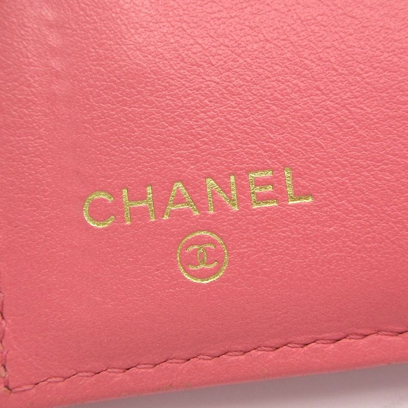 Chanel Bifold Wallet Chanel19/matelasse Ap1064 Pink Coco Lambskin