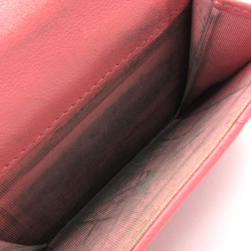 Chanel Bifold Wallet Chanel19/matelasse Ap1064 Pink Coco Lambskin
