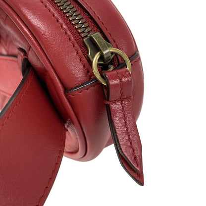 Gucci GG Marmont Waist Pouch GG Marmont 476434 Red Heart Leather