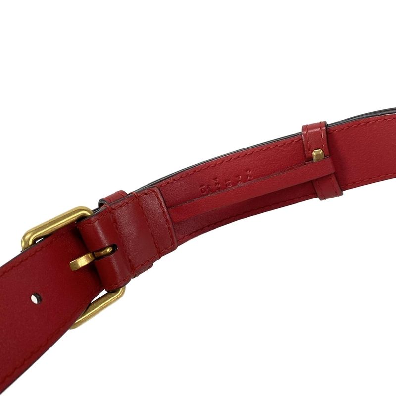 Gucci GG Marmont Waist Pouch GG Marmont 476434 Red Heart Leather