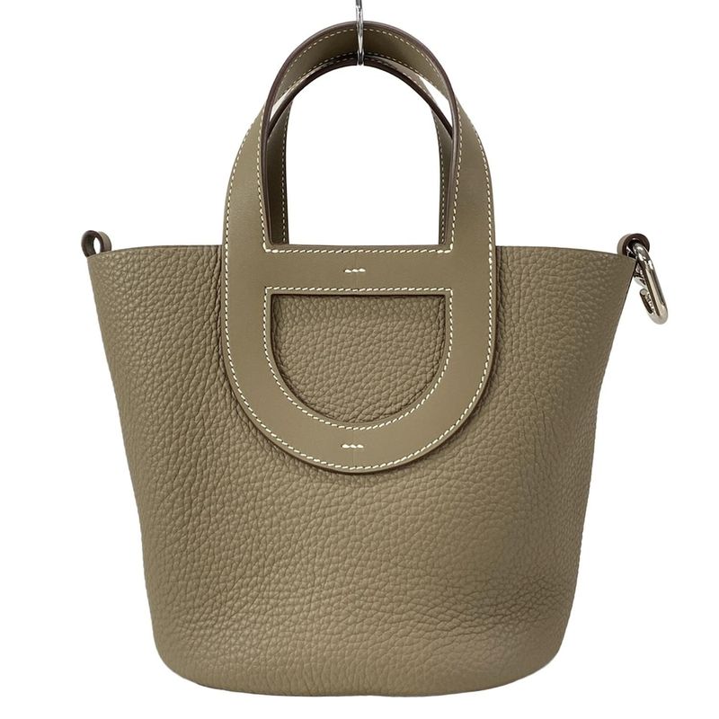 Hermes Handbag In The Loop 18 Etoupe Silver Hardware