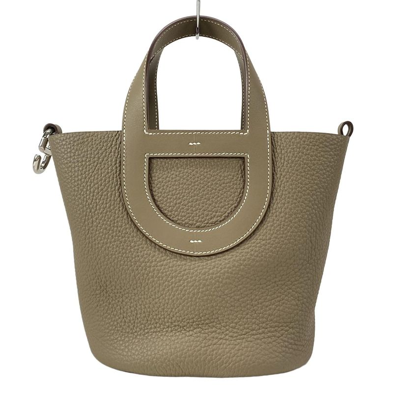 Hermes Handbag In The Loop 18 Etoupe Silver Hardware