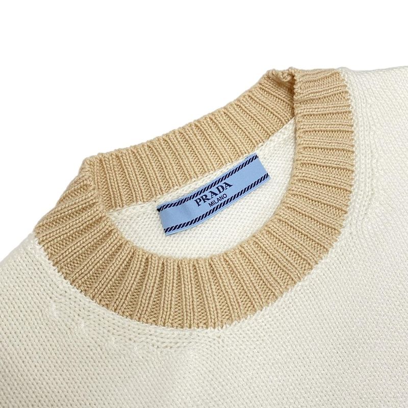 Prada Seventh Sleeve Sweater Size 36 S Women - P24i1r White And Beige 2023