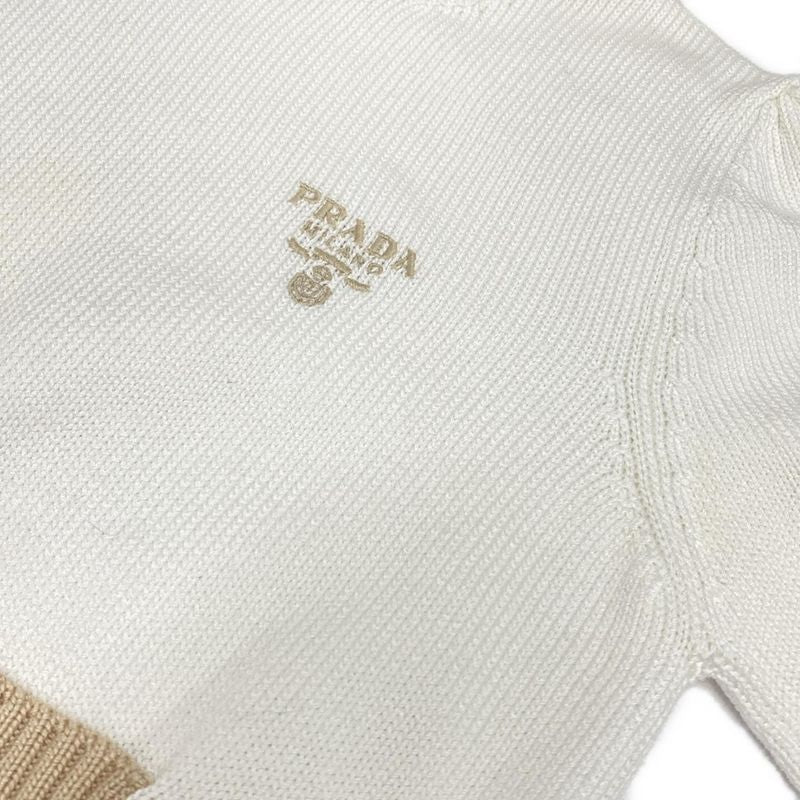 Prada Seventh Sleeve Sweater Size 36 S Women - P24i1r White And Beige 2023