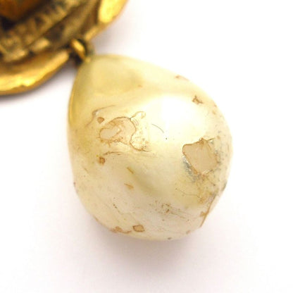 Chanel Earring Gripore Gold×red×white