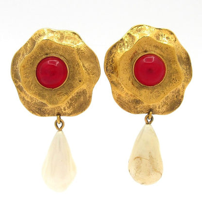 Chanel Earring Gripore Gold×red×white