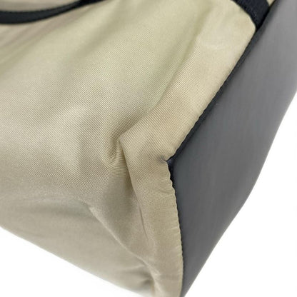 Prada Tote Bag - Ivory And Black Bicolor / Mini Tote / Logo / Triangle Logo