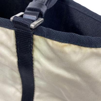 Prada Tote Bag - Ivory And Black Bicolor / Mini Tote / Logo / Triangle Logo