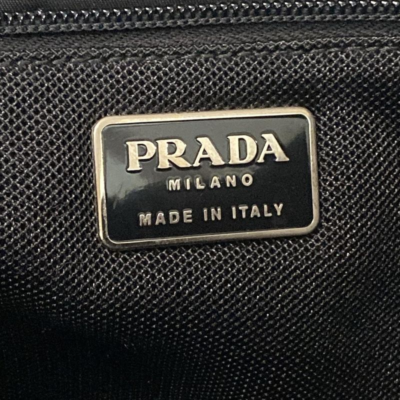 Prada Tote Bag - Ivory And Black Bicolor / Mini Tote / Logo / Triangle Logo