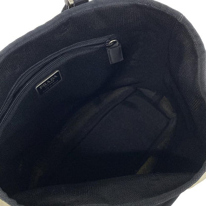 Prada Tote Bag - Ivory And Black Bicolor / Mini Tote / Logo / Triangle Logo