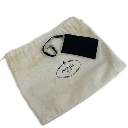 Prada Tote Bag - Ivory And Black Bicolor / Mini Tote / Logo / Triangle Logo