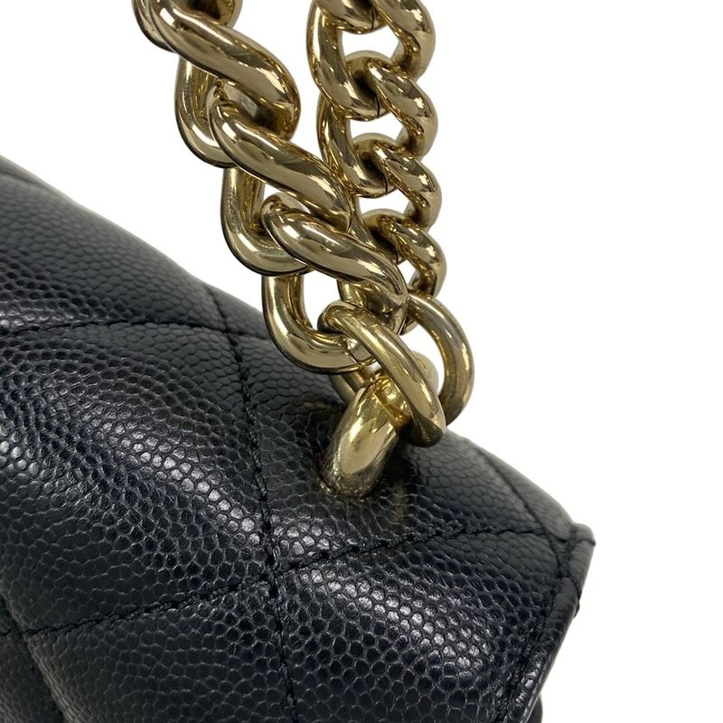 Chanel Shoulder Bag Matelasse Black Chain Shoulder / Studded / Gold Hardware /