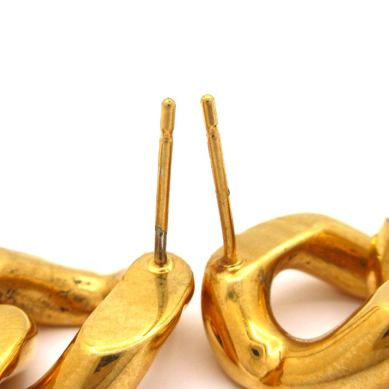 Saint Laurent Paris Earrings - Gold Signature/curved Chain/surgical