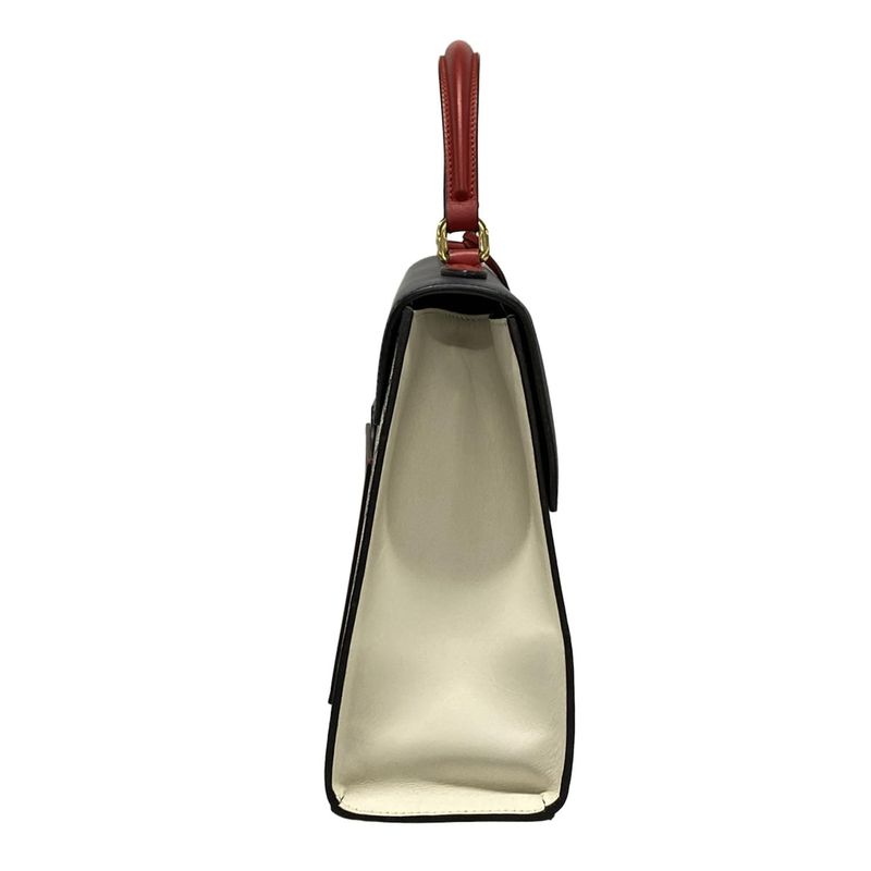 Gucci GG Supreme 432674 Navy Ivory And Red Leather