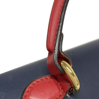 Gucci GG Supreme 432674 Navy Ivory And Red Leather